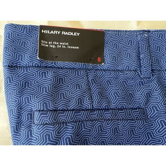 Hilary Radley Blue Capri Pants Slim Leg Size 8 NWT - Picture 5 of 8